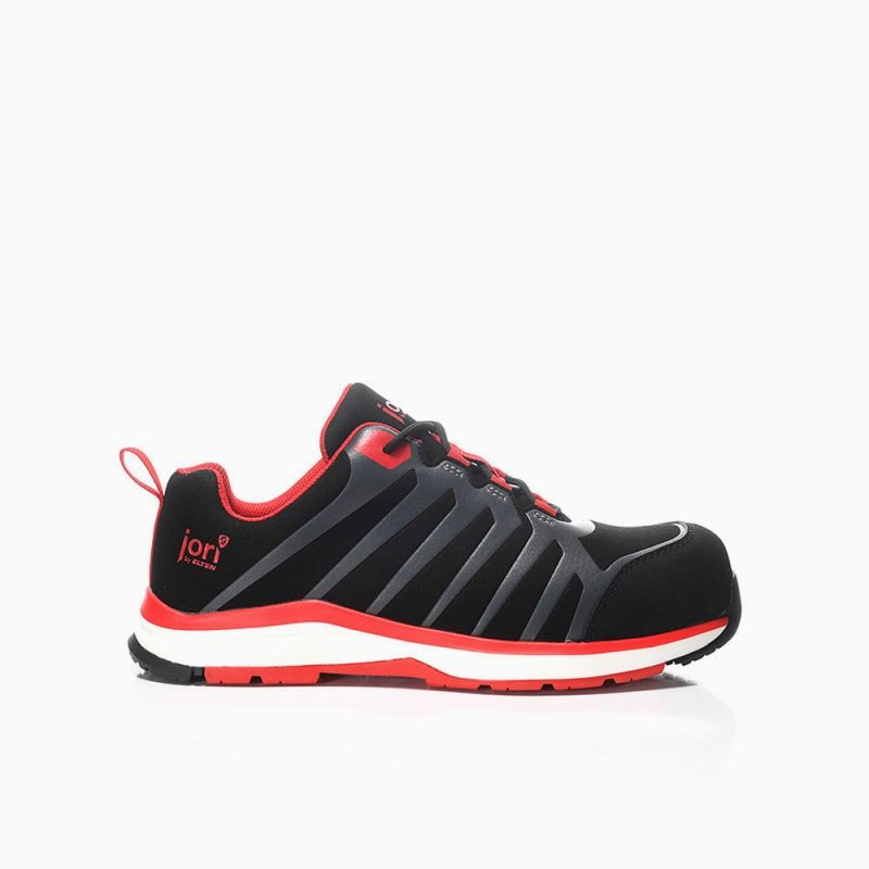 JORI-Sicherheitshalbschuhe, jo_RAPID black-red Low ESD S3, schwarz/rot