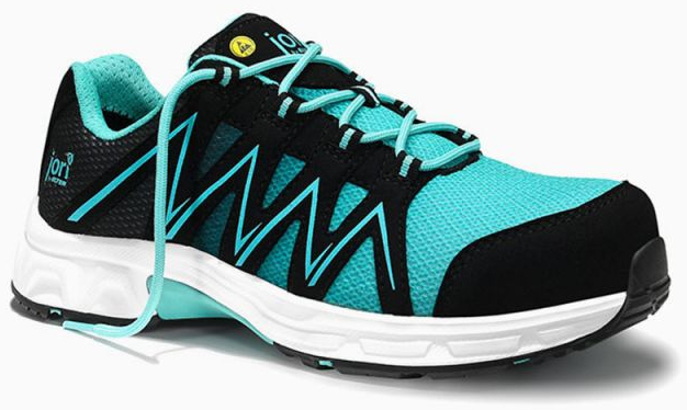 JORI-Sicherheitshalbschuhe, jo_SPEEDY black-aqua Low ESD S1P, schwarz/aqua