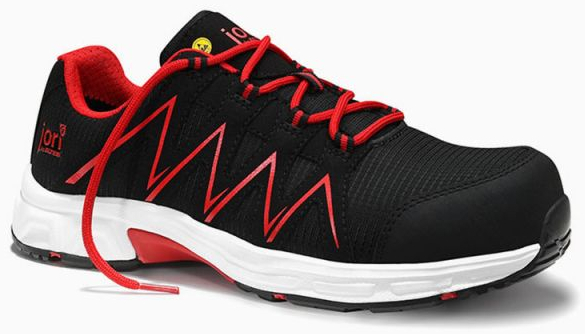 JORI-Sicherheitshalbschuhe, jo_SPEEDY black-red Low ESD S1P, schwarz/rot