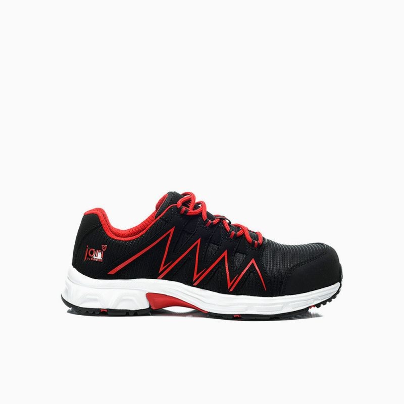 JORI-Sicherheitshalbschuhe, jo_SPEEDY black-red Low ESD S1P, schwarz/rot