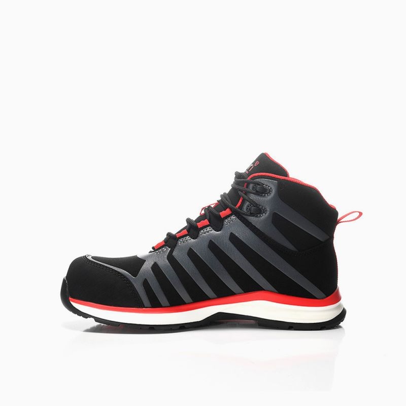 JORI-Sicherheitshalbschuhe, jo_RAPID black-red Mid ESD S3, schwarz/rot