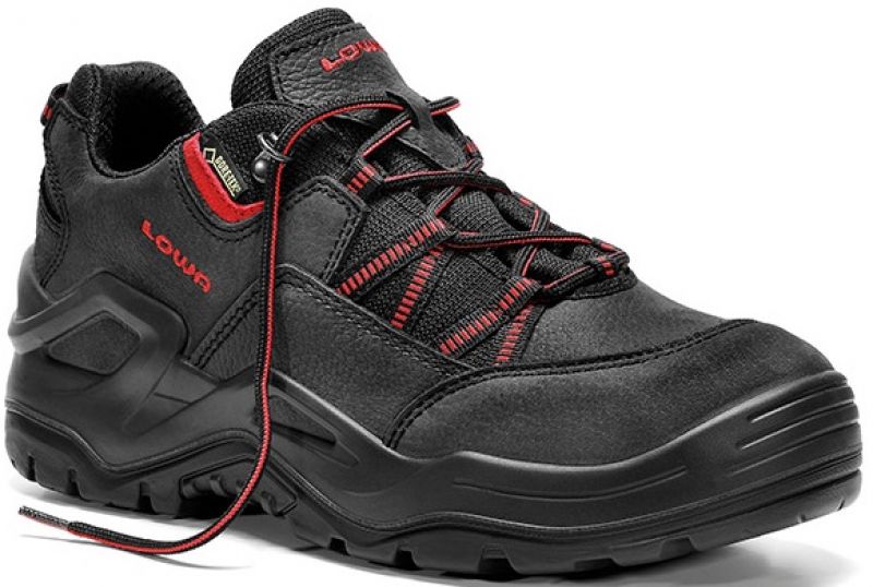 ELTEN-Footwear, LOWA-S3-Arbeits-Berufs-Sicherheits-Schuhe, Halbschuhe, BOREAS WORK GTX LO, schwarz/rot