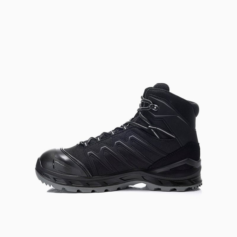 ELTEN-LOWA-S3-Sicherheitshochschuhe, LARROX Work GTX black-grey Mid, CI, schwarz/grau
