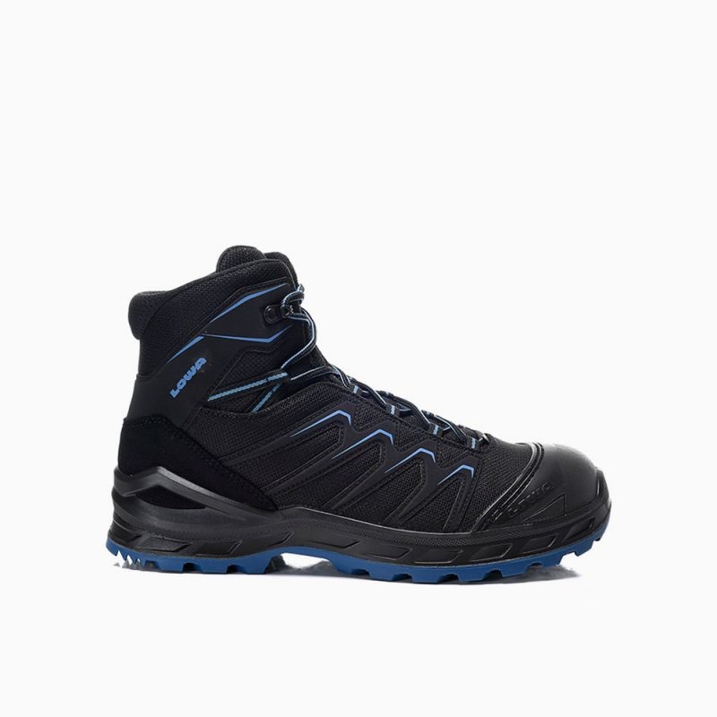 ELTEN-LOWA-S3-Sicherheitshochschuhe, LARROX Work GTX black-blue Mid, CI, schwarz/blau
