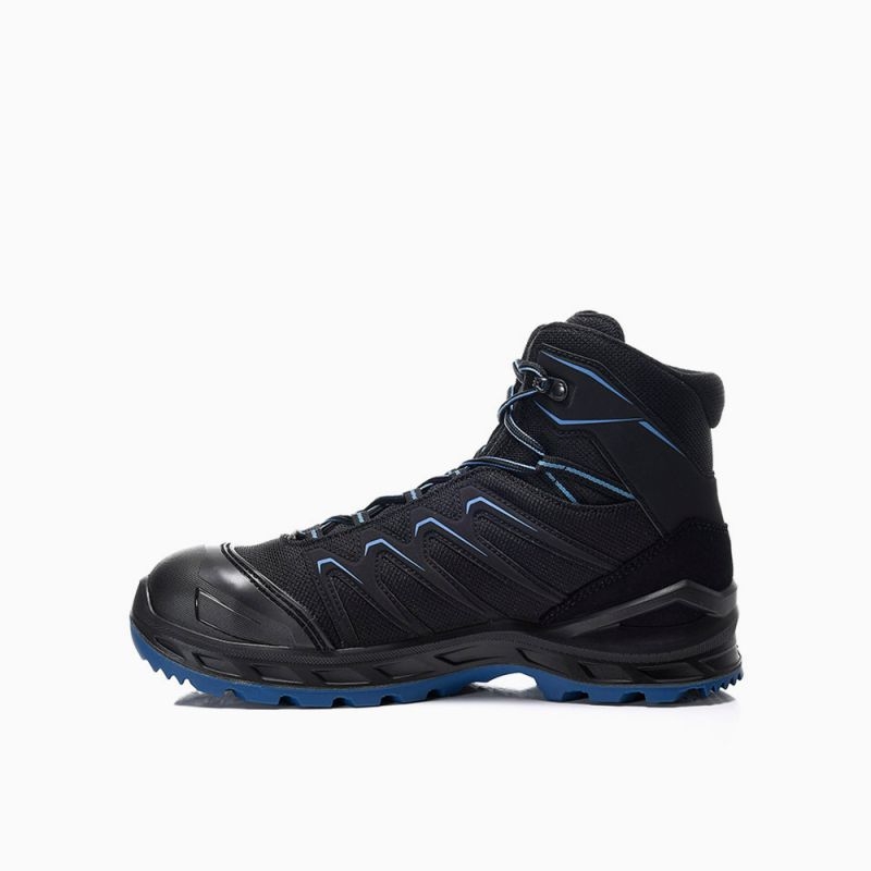 ELTEN-LOWA-S3-Sicherheitshochschuhe, LARROX Work GTX black-blue Mid, CI, schwarz/blau