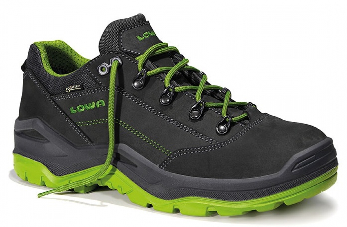 ELTEN-Footwear, S3-Arbeits-Berufs-Sicherheits-Schuhe, Halbschuhe, RENEGADE Work GTX green Lo, CI, schwarz/grn