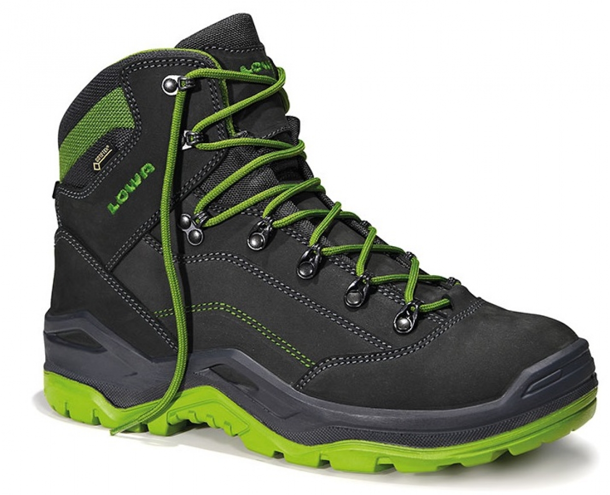 ELTEN-Footwear, S3-Arbeits-Berufs-Sicherheits-Schuhe, Schnrstiefel, RENEGADE Work GTX green Mid, CI, schwarz/grn