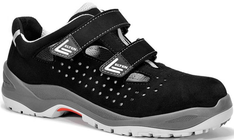 ELTEN-Footwear, S1-Arbeits-Berufs-Sicherheits-Sandalen, IMPULSE GREY EASY, ESD, schwarz/grau