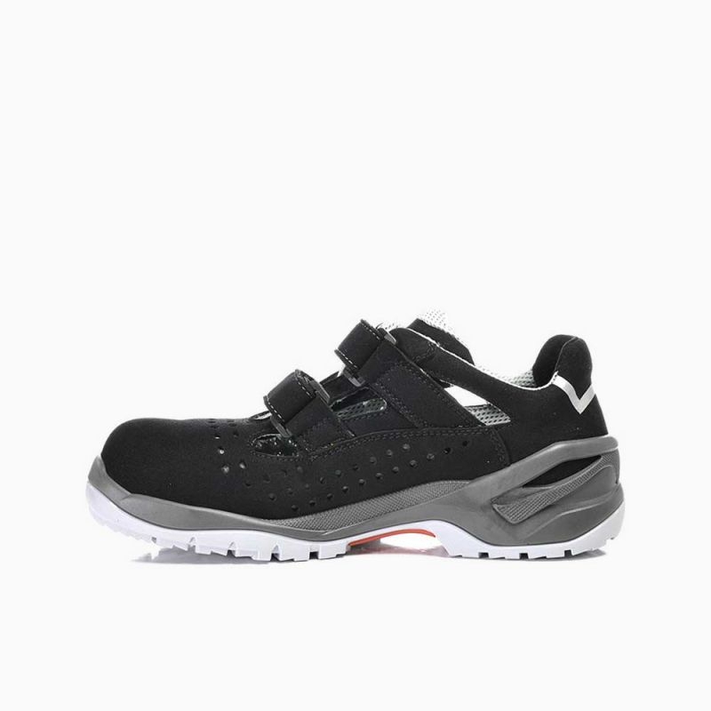 ELTEN-Footwear, S1-Arbeits-Berufs-Sicherheits-Sandalen, IMPULSE GREY EASY, ESD, schwarz/grau