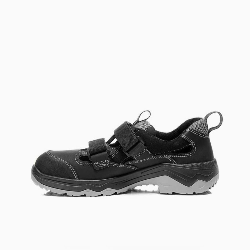 ELTEN-Footwear, S1P-Arbeits-Berufs-Sicherheits-Sandalen, mit Klettverschluss, LASLO ESD, schwarz