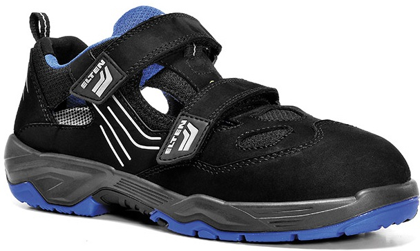 ELTEN-Footwear, S1-Arbeits-Berufs-Sicherheits-Sandalen, AMBITION BLUE EASY, ESD, schwarz / blau