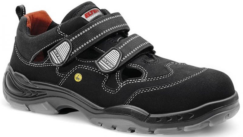 ELTEN-Footwear, S1-Arbeits-Berufs-Sicherheits-Sandalen, mit Klettverschluss, SCOTT ESD, schwarz