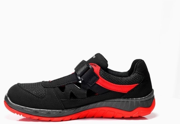 ELTEN-Footwear, S1P-Arbeits-Berufs-Sicherheits-Sandalen, LONNY red Easy, schwarz/rot