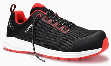 ELTEN-S1P, Sicherheitshalbschuhe, LIVAS, black-red Low ESD, schwarz/rot