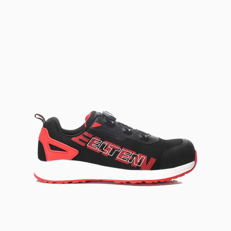 ELTEN-Sicherheitsschnürstiefel BATIS BOA® black-red Low ESD S1PL