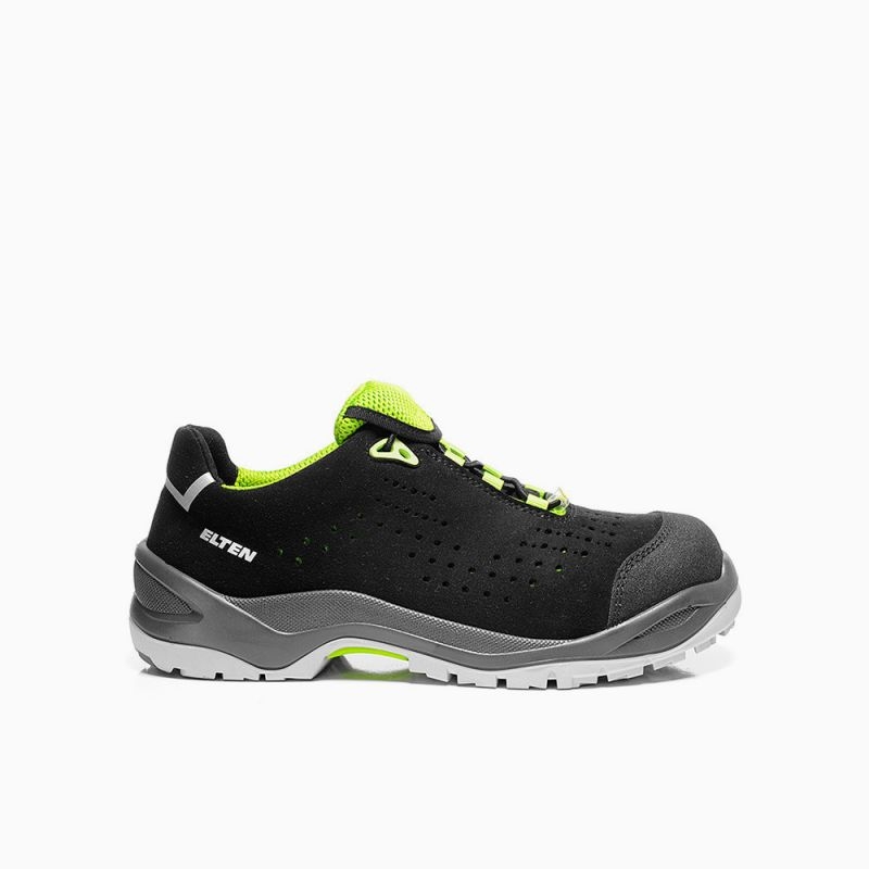 ELTEN-Footwear, S1P-Arbeits-Berufs-Sicherheits-Schuhe, Halbschuhe, IMPULSE GREEN LOW ESD, schwarz