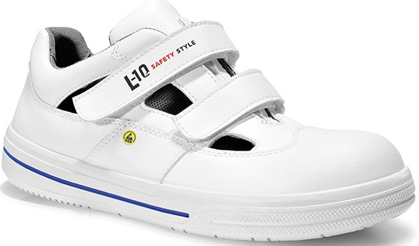 ELTEN-Footwear, S1-Arbeits-Berufs-Sicherheits-Sandalen, mit Klettverschluss, PURE EASY ESD, weiß