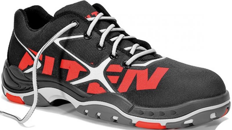 ELTEN-Footwear, S2-Arbeits-Berufs-Sicherheits-Schuhe, Halbschuhe, TRIBUTE BLACK LOW ESD, schwarz/rot