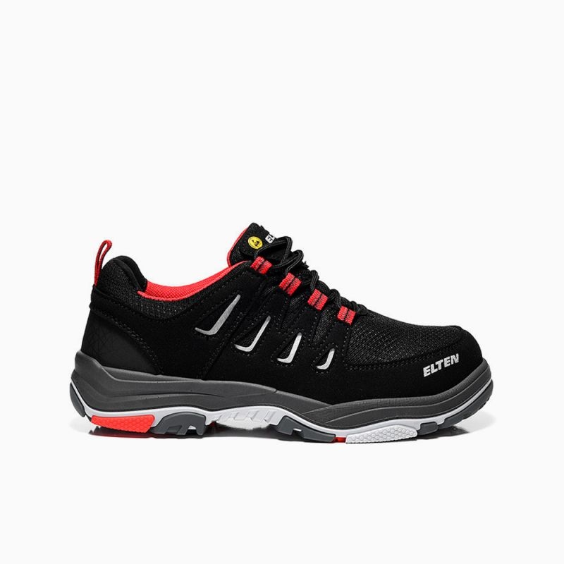 ELTEN-Footwear, S1P-ERGO-ACTIVE-Arbeits-Berufs-Sicherheits-Schuhe, Halbschuhe, WILLIAM Low, ESD, Fußtyp 3, red