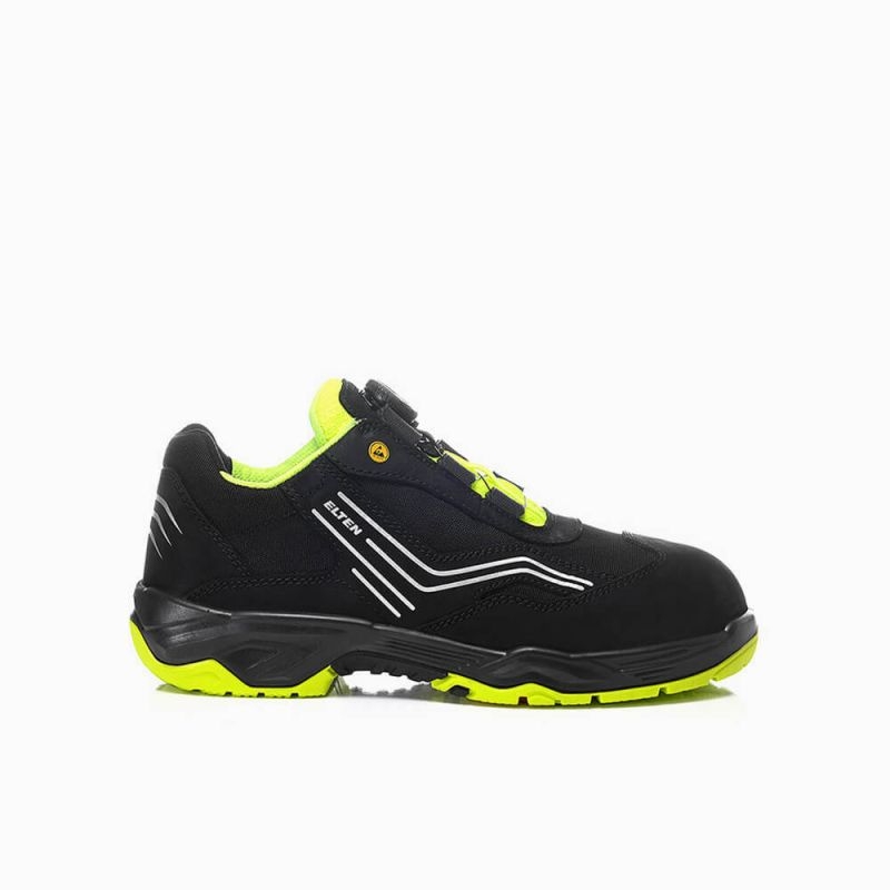 ELTEN-Footwear, S2-Arbeits-Berufs-Sicherheits-Schuhe, Halbschuhe, AMBITION BOA LOW, ESD, schwarz/gelb