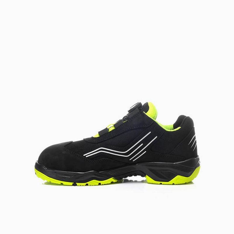 ELTEN-Footwear, S2-Arbeits-Berufs-Sicherheits-Schuhe, Halbschuhe, AMBITION BOA LOW, ESD, schwarz/gelb