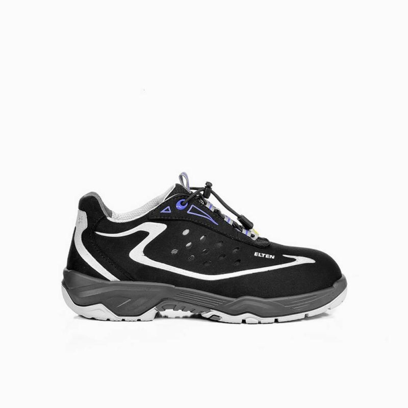 ELTEN-Footwear, S1-Arbeits-Berufs-Sicherheits-Schuhe, Halbschuhe, RUSHER LOW, ESD, schwarz/grau