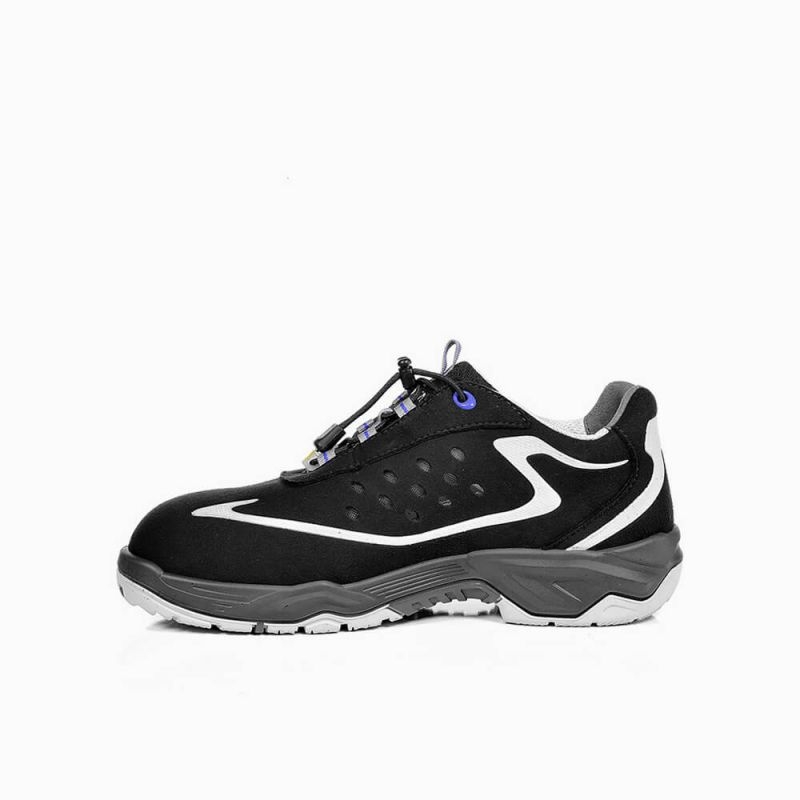ELTEN-Footwear, S1-Arbeits-Berufs-Sicherheits-Schuhe, Halbschuhe, RUSHER LOW, ESD, schwarz/grau