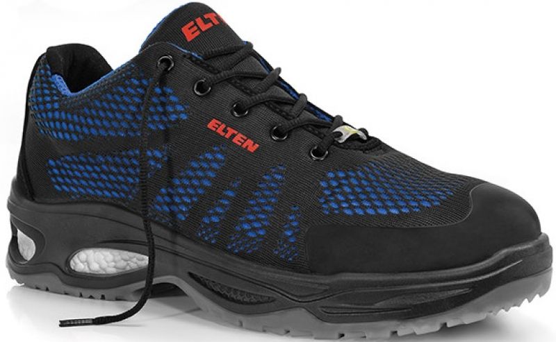 ELTEN-Footwear, S1-Arbeits-Berufs-Sicherheits-Schuhe, Halbschuhe, LOGAN BLUE LOW ESD, schwarz/blau