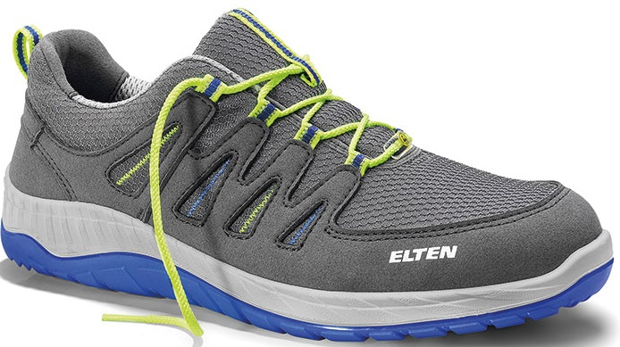 ELTEN-Footwear, S1P-Arbeits-Berufs-Sicherheits-Schuhe, Halbschuhe, Maddox Grey-Blue Low, Esd, grau/grün/blau