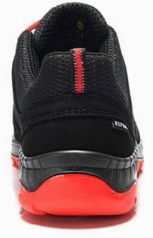 ELTEN-Footwear, S3-Arbeits-Berufs-Sicherheits-Schuhe, Halbschuhe, MADDOX BLACK-RED-LOW, ESD, schwarz/rot