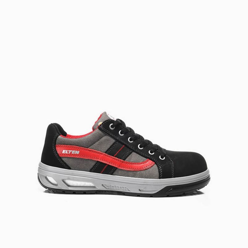 ELTEN-Footwear, S2-Arbeits-Berufs-Sicherheits-Schuhe, Halbschuhe, NEWTON BLACK LOW, ESD, schwarz/grau