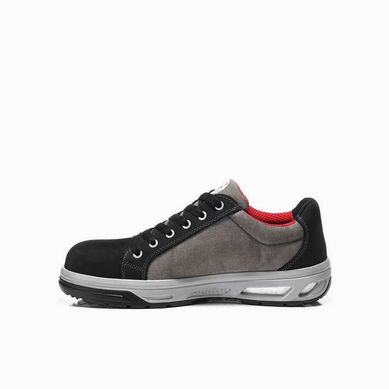 ELTEN-Footwear, S2-Arbeits-Berufs-Sicherheits-Schuhe, Halbschuhe, NEWTON BLACK LOW, ESD, schwarz/grau