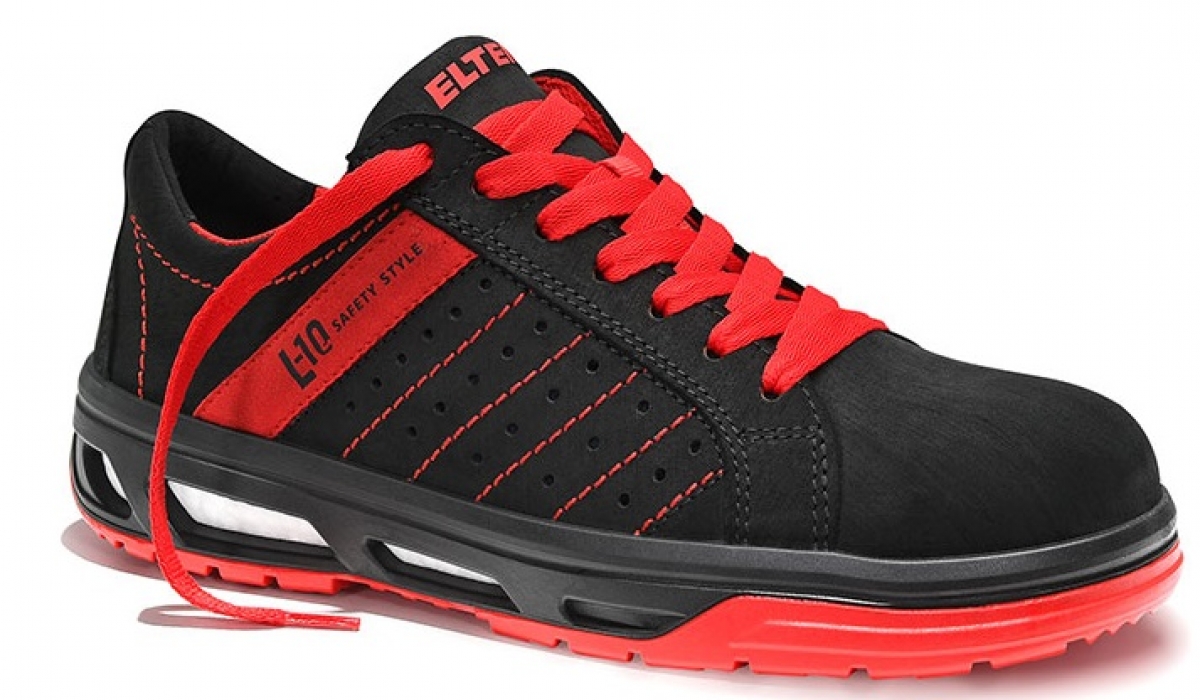 ELTEN-Footwear, S1-Arbeits-Berufs-Sicherheits-Schuhe, Halbschuhe, BREEZER XX10 LOW, ESD, schwarz/rot