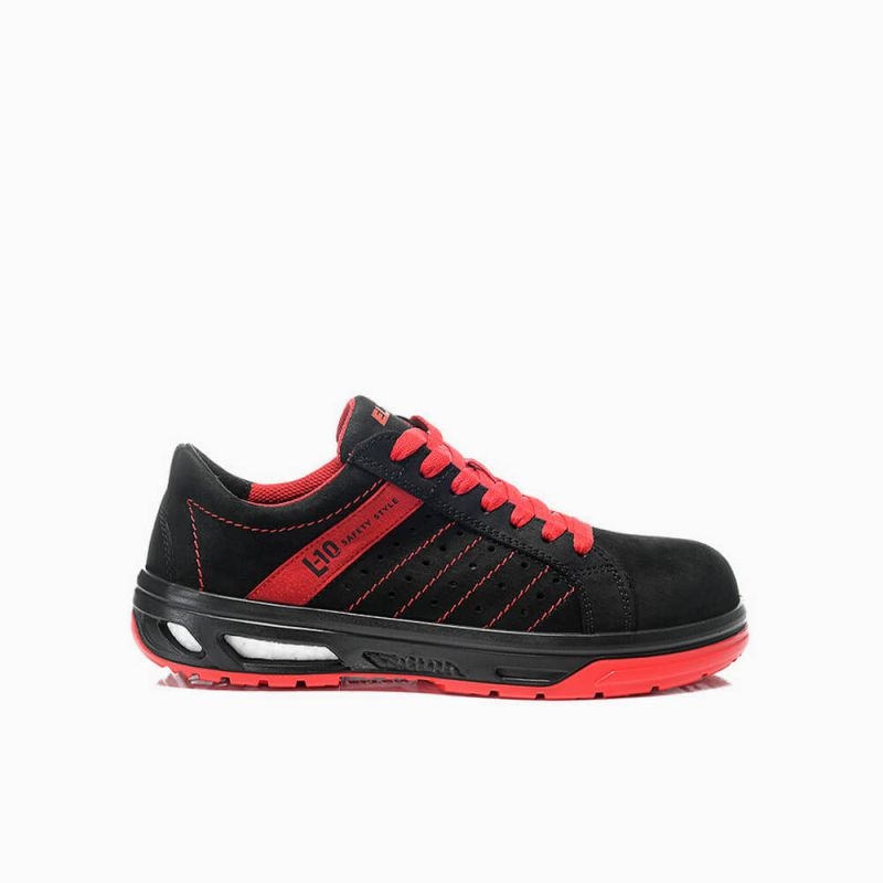 ELTEN-Footwear, S1-Arbeits-Berufs-Sicherheits-Schuhe, Halbschuhe, BREEZER XX10 LOW, ESD, schwarz/rot