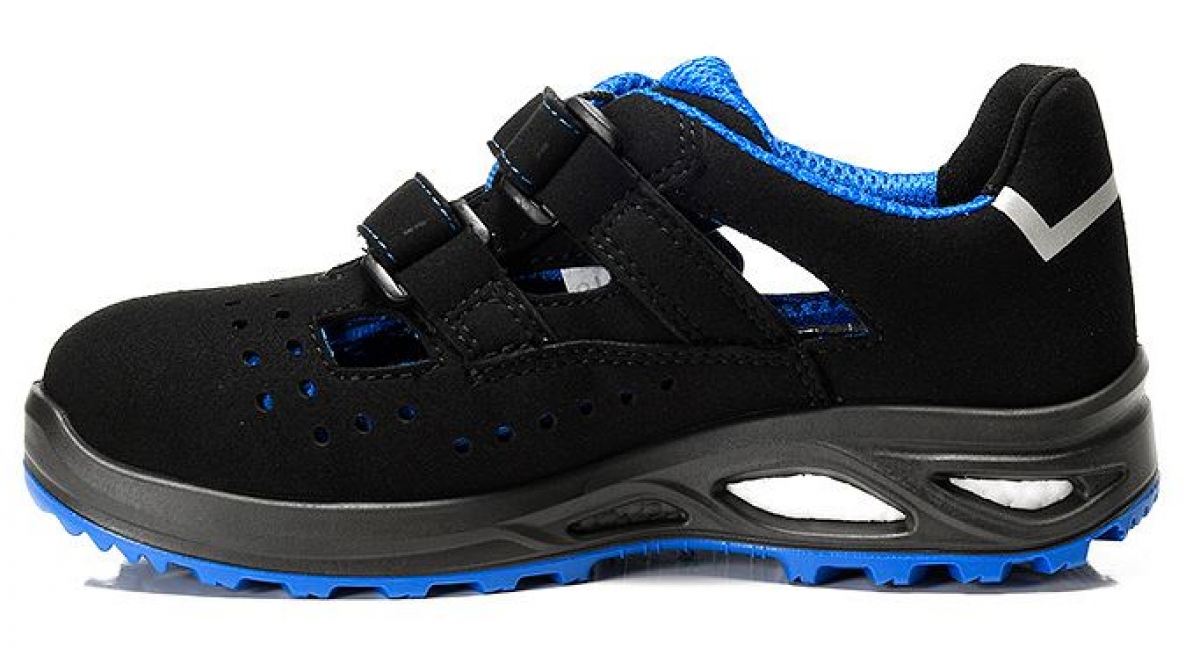 ELTEN-Footwear, S1P-Damen-Arbeits-Berufs-Sicherheits-Sandalen, IMPULSE Lady XXTL Easy, ESD, schwarz/blau