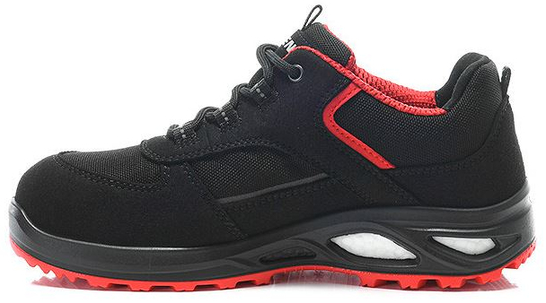 ELTEN-Footwear, S3-Damen-Arbeits-Berufs-Sicherheits-Schuhe, Halbschuhe, HANNAH XXTL Low, ESD, schwarz-rot