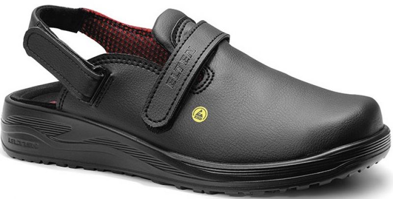 ELTEN-Footwear, SB-Arbeits-Berufs-Sicherheits-Clogs, MIA BLACK, ESD, schwarz