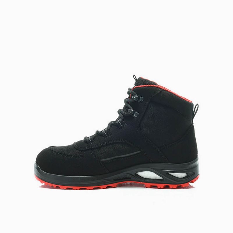 ELTEN-Footwear, S3-Damen-Arbeits-Berufs-Sicherheits-Schuhe, Schnürstiefel, HANNAH XXTL Mid, ESD, schwarz-rot