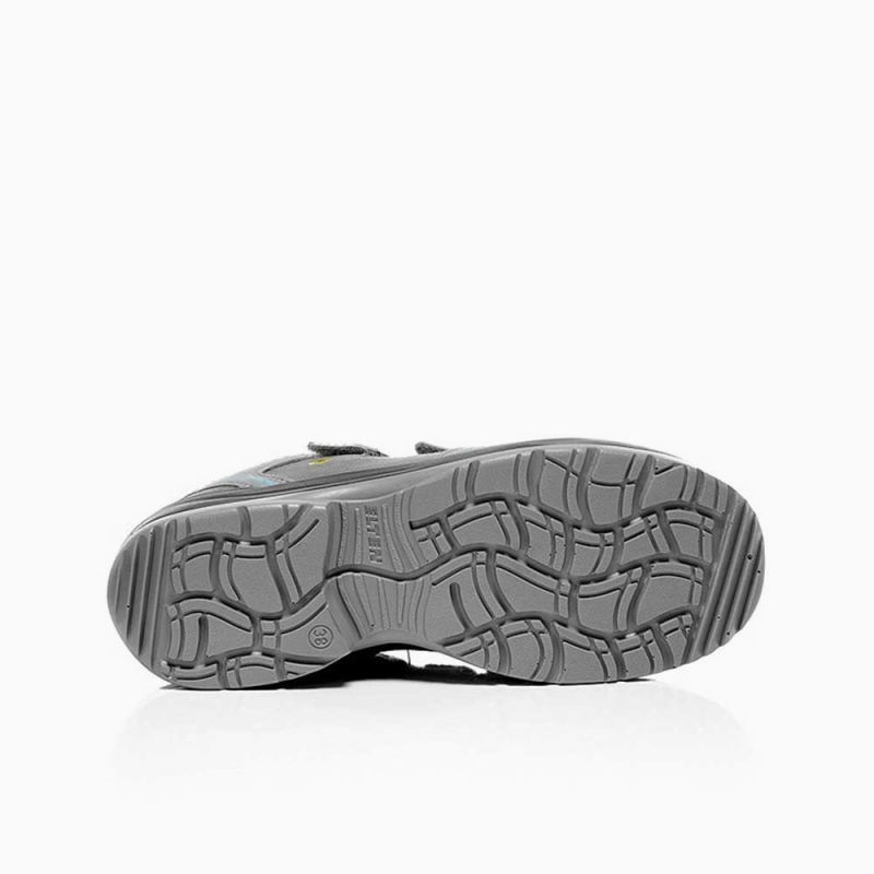 ELTEN-Footwear, S1-Damen-Arbeits-Berufs-Sicherheits-Sandalen, mit Klettverschluss, MILA EASY ESD, grau