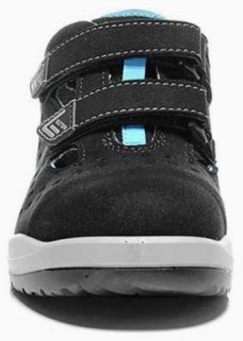 ELTEN-Footwear, S1P-Damen-Arbeits-Berufs-Sicherheits-Sandalen, mit Klettverschluss, IMPULSE LADY AQUA EASY ESD, schwarz