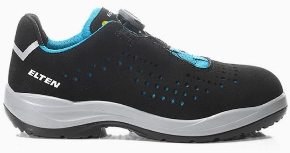 ELTEN-Footwear, S1P-Damen-Arbeits-Berufs-Sicherheits-Schuhe, Halbschuhe, IMPULSE LADY BOA aqua LOW, ESD, schwarz
