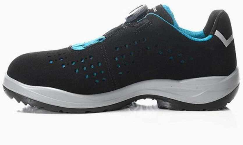 ELTEN-Footwear, S1P-Damen-Arbeits-Berufs-Sicherheits-Schuhe, Halbschuhe, IMPULSE LADY BOA aqua LOW, ESD, schwarz