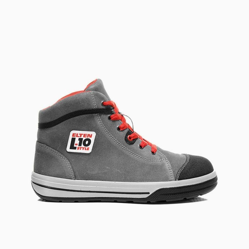 ELTEN-Footwear, S3-Arbeits-Berufs-Sicherheits-Schuhe, Hochschuhe, VINTAGE PIRATE MID ESD, grau