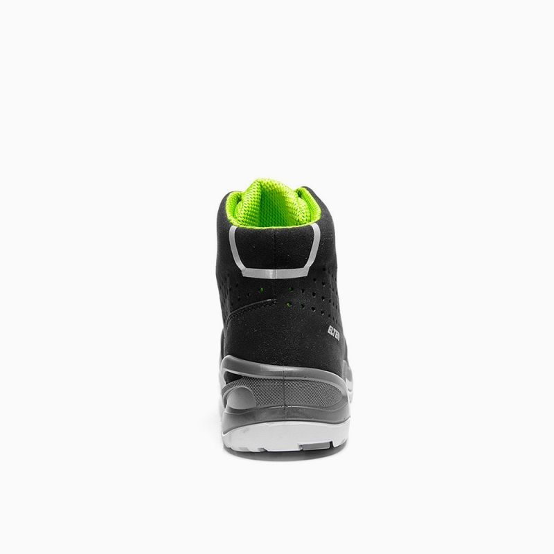 ELTEN-Footwear, S1P-Arbeits-Berufs-Sicherheits-Schuhe, Hochschuhe, IMPULSE GREEN MID ESD, schwarz
