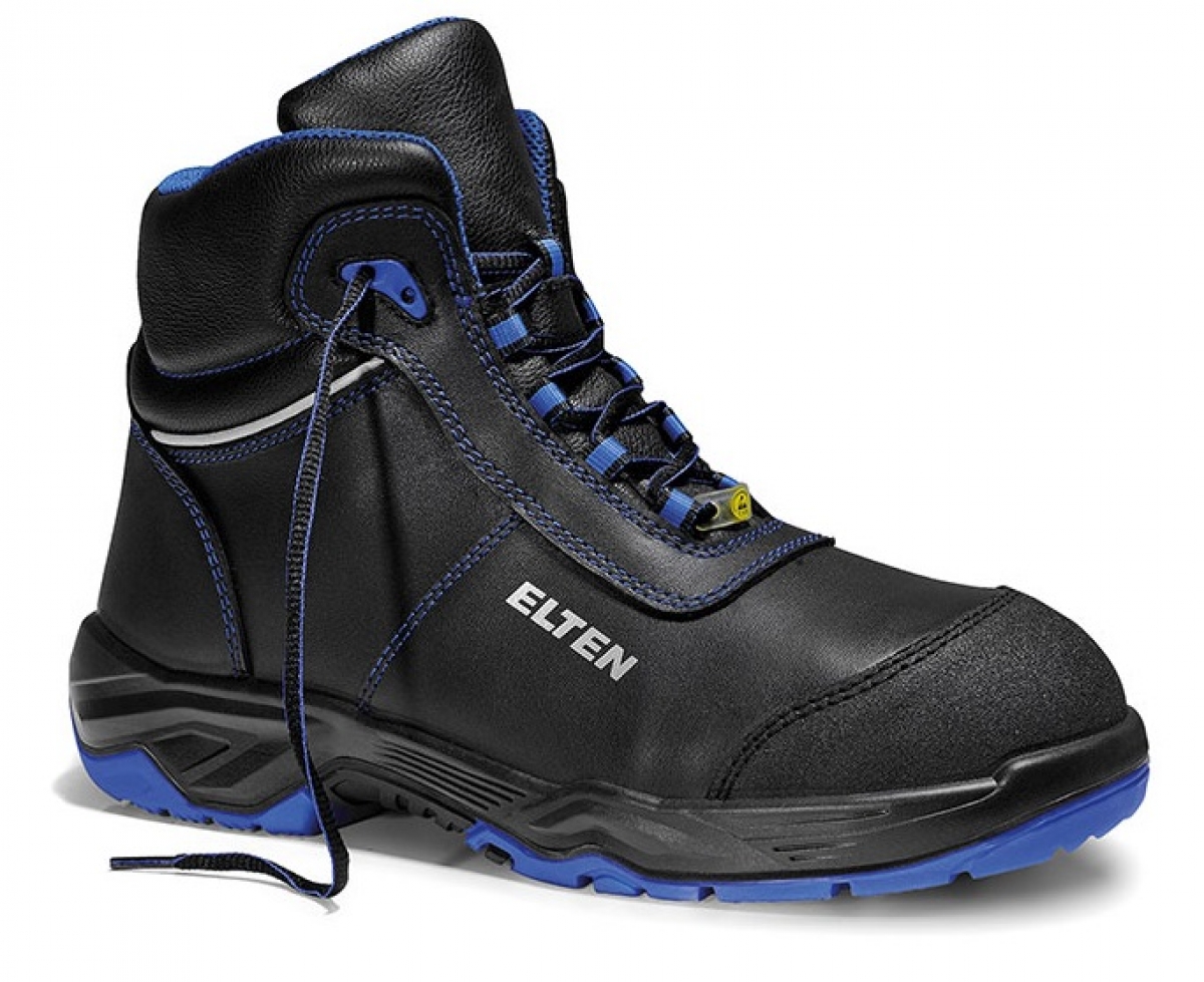 ELTEN-Footwear, S3-Arbeits-Berufs-Sicherheits-Schuhe, Schnrstiefel, REACTION blue Mid, ESD, schwarz/blau