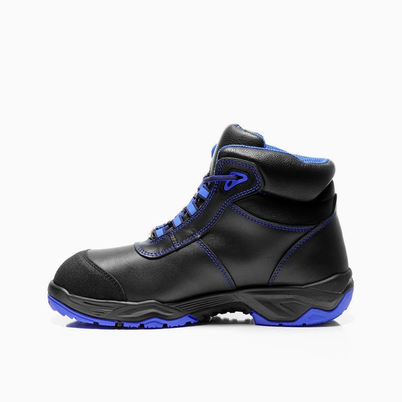 ELTEN-Footwear, S3-Arbeits-Berufs-Sicherheits-Schuhe, Schnürstiefel, REACTION blue Mid, ESD, schwarz/blau