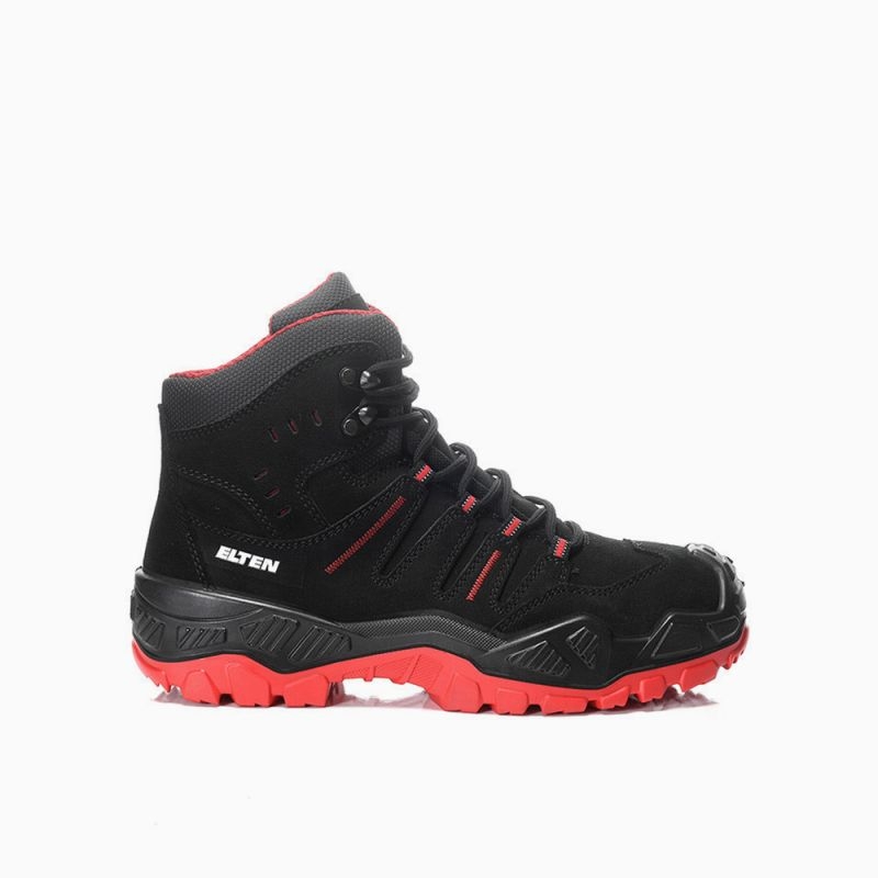ELTEN-S3-Sicherheitsschnürstiefel, QUENTIN black-red Mid, ESD, schwarz-rot