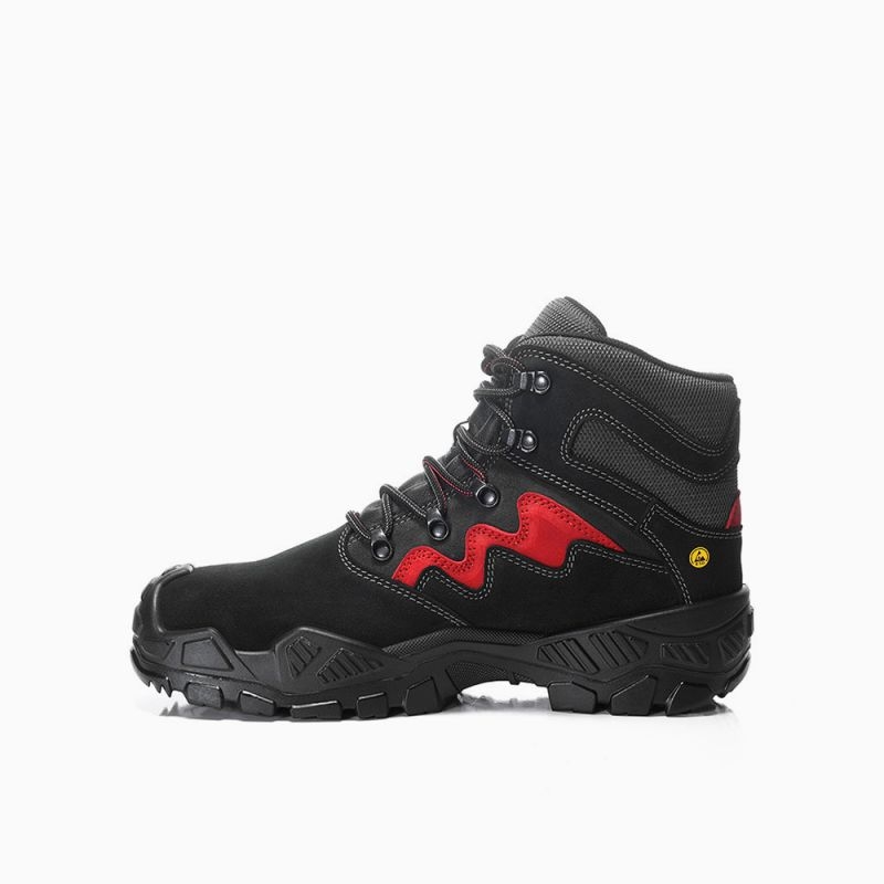 ELTEN Sicherheitsschnürstiefel, MICK GTX® black-red Mid ESD S3S WR