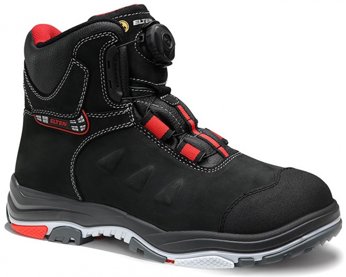 ELTEN-Footwear, S3-ERGO-ACTIVE-Arbeits-Berufs-Sicherheits-Schuhe, Hochschuhe, TILL Boa Mid, ESD, Futyp 2, schwarz