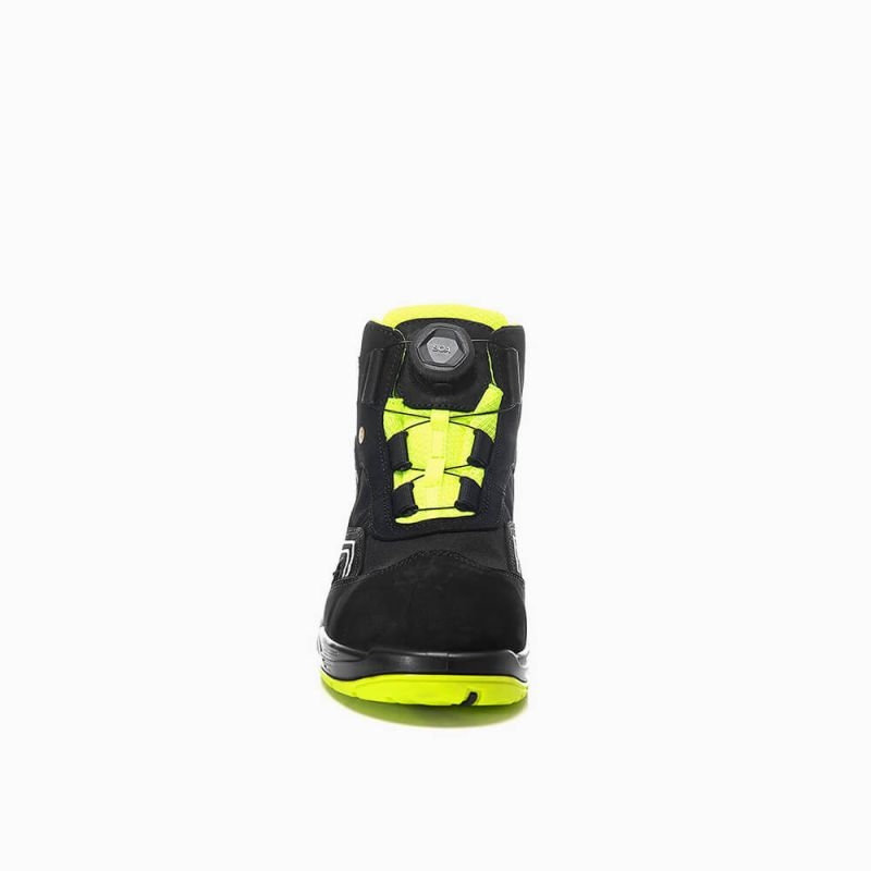 ELTEN-Footwear, S2-Arbeits-Berufs-Sicherheits-Schuhe, Hochschuhe, AMBITION BOA MID, ESD, schwarz/gelb